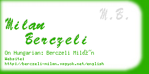 milan berczeli business card